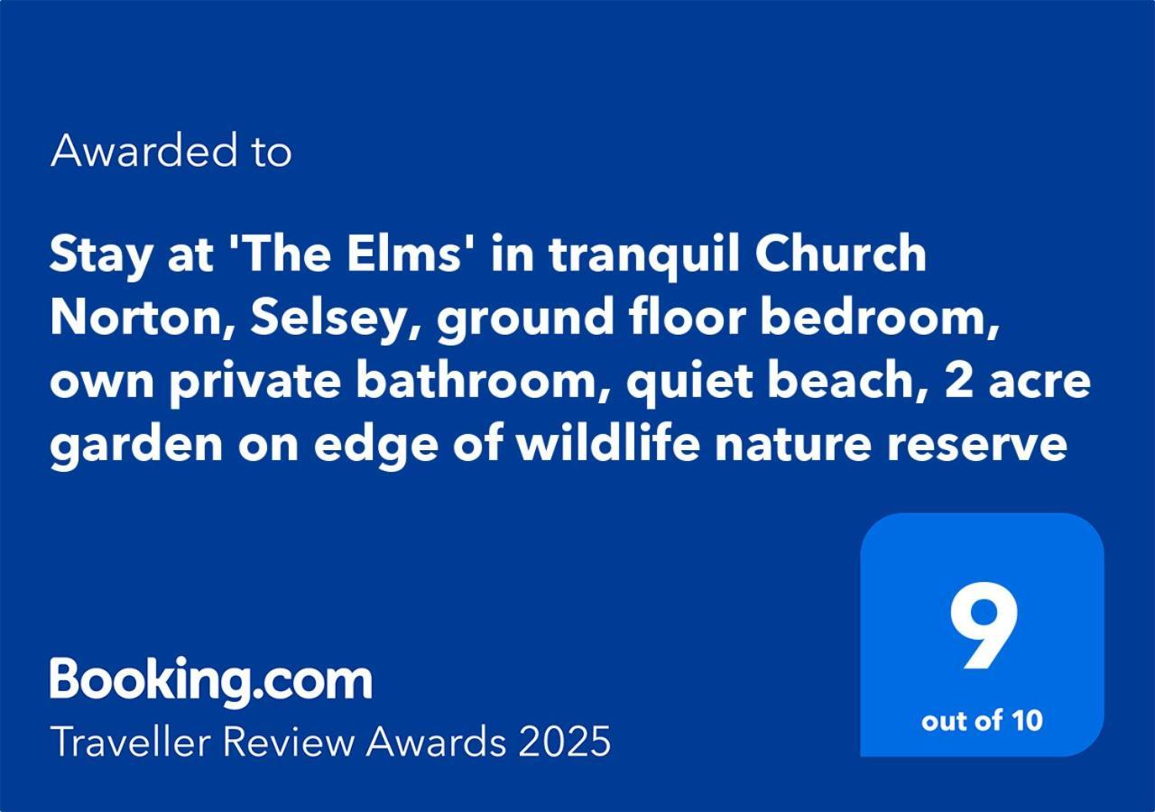 Stay At 'The Elms' In Tranquil Church Norton, Selsey - Ground Floor Bedroom, Own Private Bathroom, Quiet Beach, 2 Acre Garden By The Sea, On Edge Of Wildlife Nature Reserve Eksteriør billede